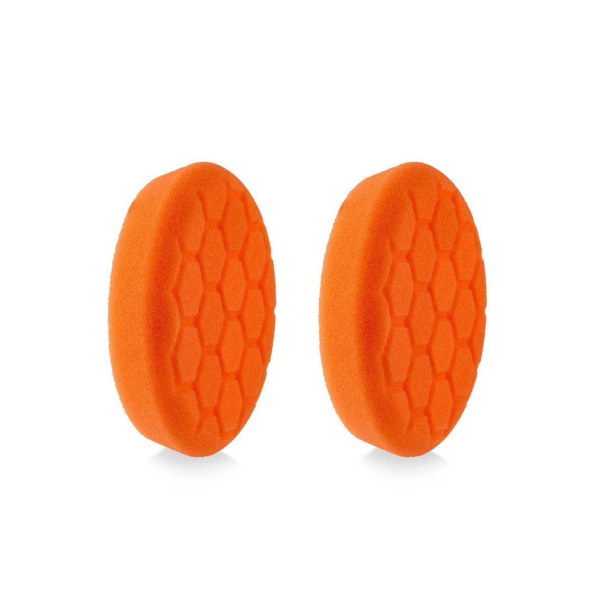 4" Orange Medium Cutting Hex Faced Foam Grip Pad - 2 Pack - Image 2