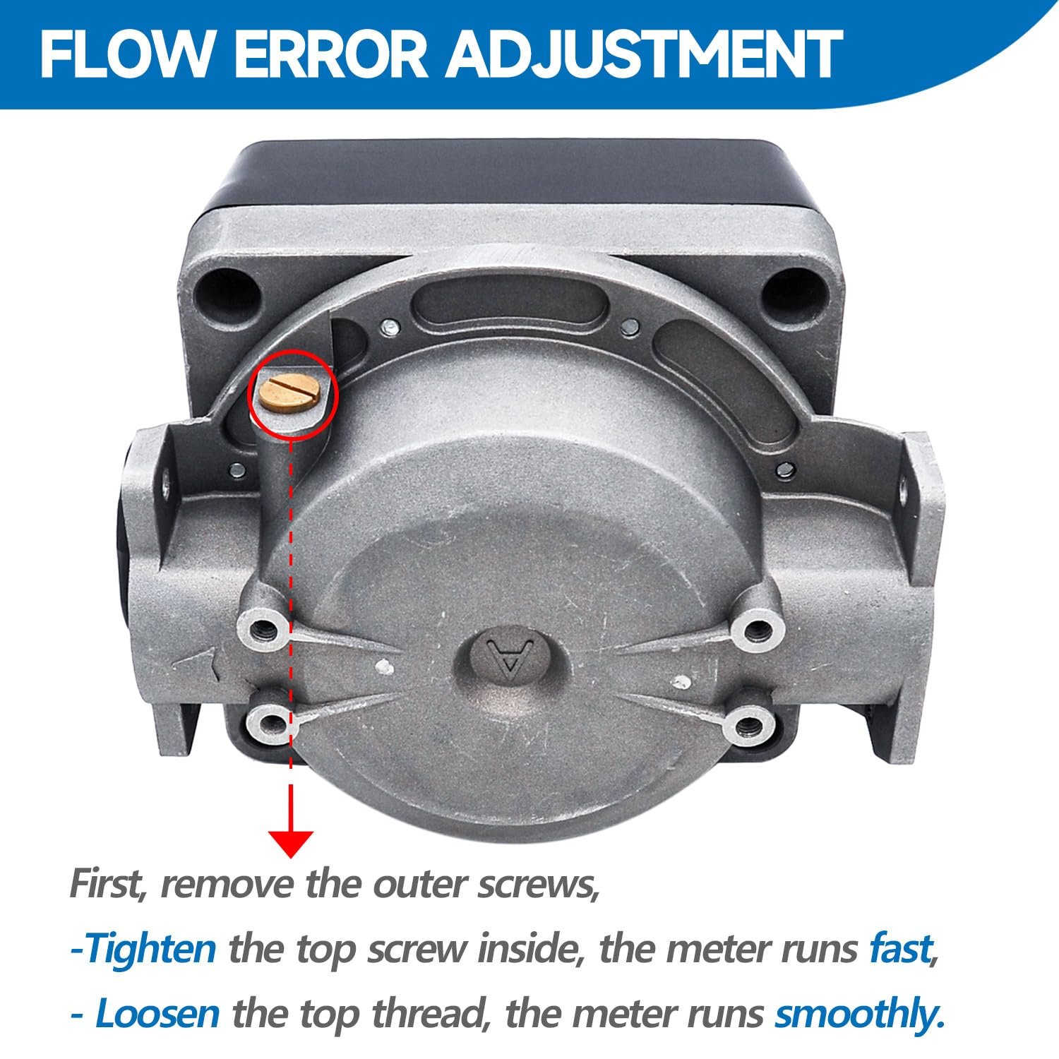 1 Inch NPT Mechanical Gallon Fuel Flow Meter for Gasoline, Kerosene or Diesel Fuel Tank Transfer Pumps, Aluminum 7-20 GPM 4-Digital Batch Display - Image 3
