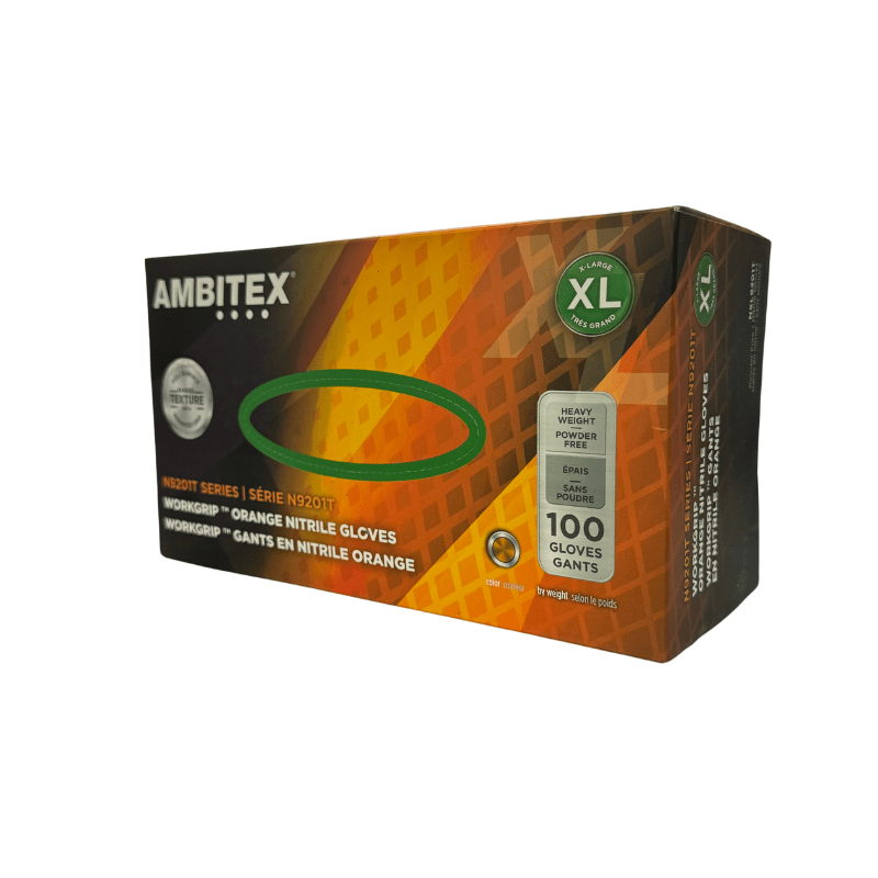 Ambitex 8 Mil Orange Work Grip Nitrile Gloves (100/box) - Image 3