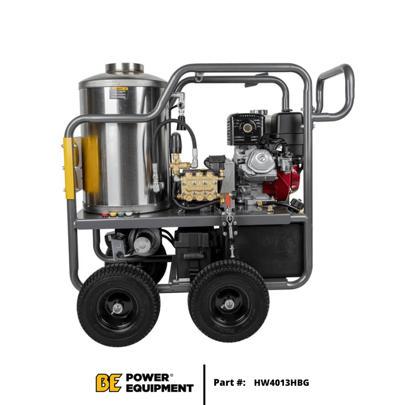 BE Industrial (HW4013HBG) 4 |000 PSI - 4.0 GPM Hot Water Pressure Washer with Honda GX390 Engine and Belt Driven General Triplex Pump - Image 2