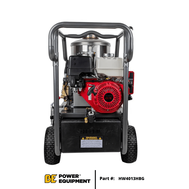 BE Industrial (HW4013HBG) 4 |000 PSI - 4.0 GPM Hot Water Pressure Washer with Honda GX390 Engine and Belt Driven General Triplex Pump - Image 3