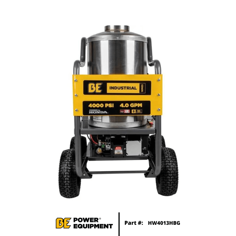 BE Industrial (HW4013HBG) 4 |000 PSI - 4.0 GPM Hot Water Pressure Washer with Honda GX390 Engine and Belt Driven General Triplex Pump - Image 6