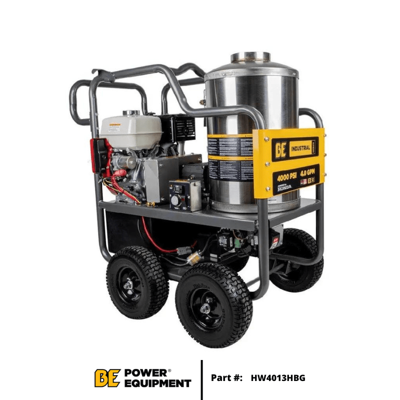 BE Industrial (HW4013HBG) 4 |000 PSI - 4.0 GPM Hot Water Pressure Washer with Honda GX390 Engine and Belt Driven General Triplex Pump - Image 5