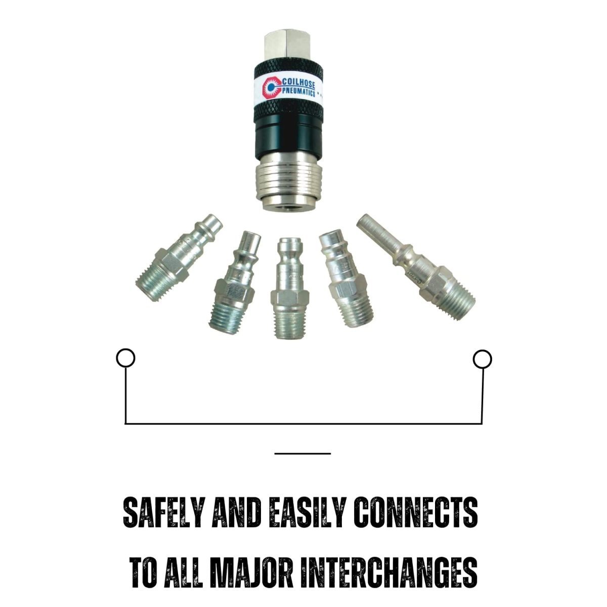 Coilhose Pneumatics 5-in-1 Safety Exhaust Coupler 1/4" Body | 1/4" FPT - Image 2