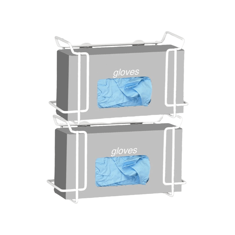 Double Wire Glove Box Dispenser (White)