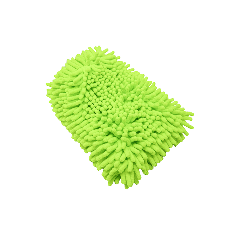 Green Microfiber Chenille Wash Mitt - Image 3