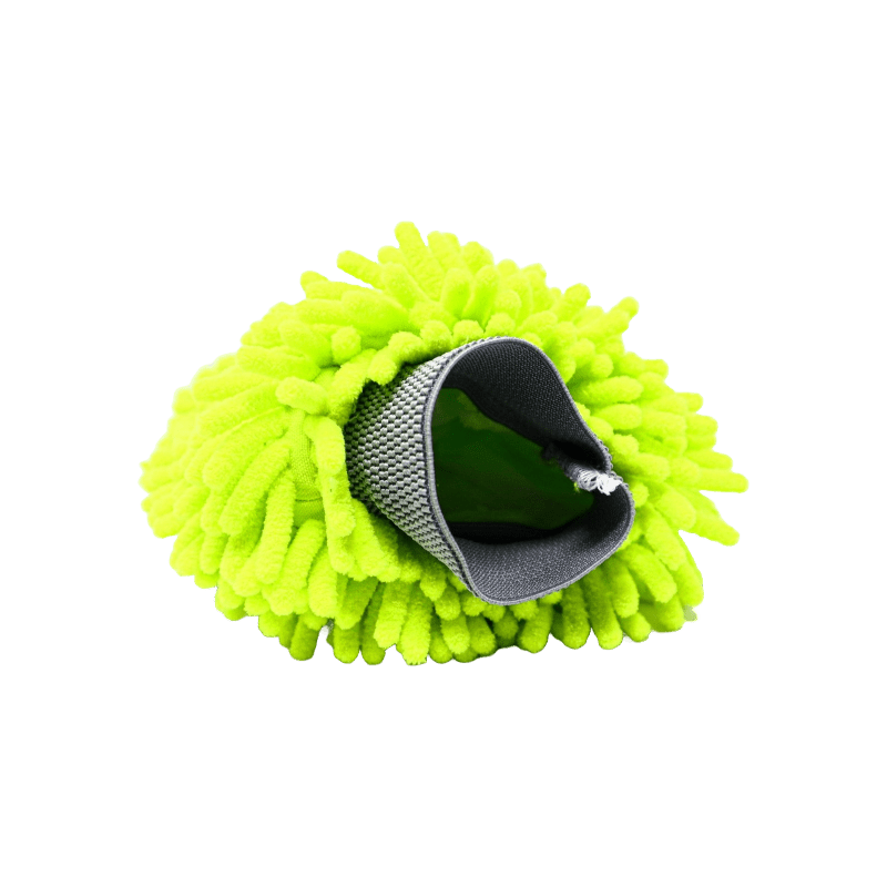 Green Microfiber Chenille Wash Mitt - Image 2