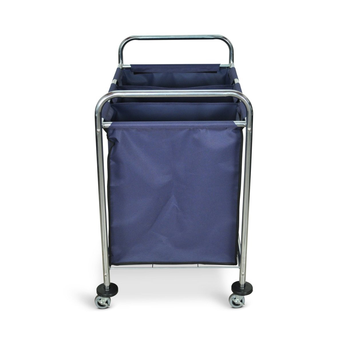 Industrial Divided Canvas Bag Laundry Cart (3 Sections) - Image 3