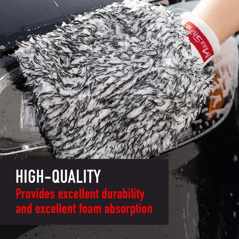 Maxshine Black/White Microfiber Wash Mitt - Image 3