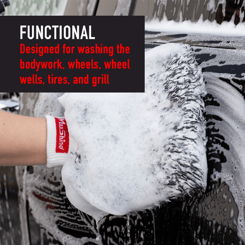Maxshine Black/White Microfiber Wash Mitt - Image 4