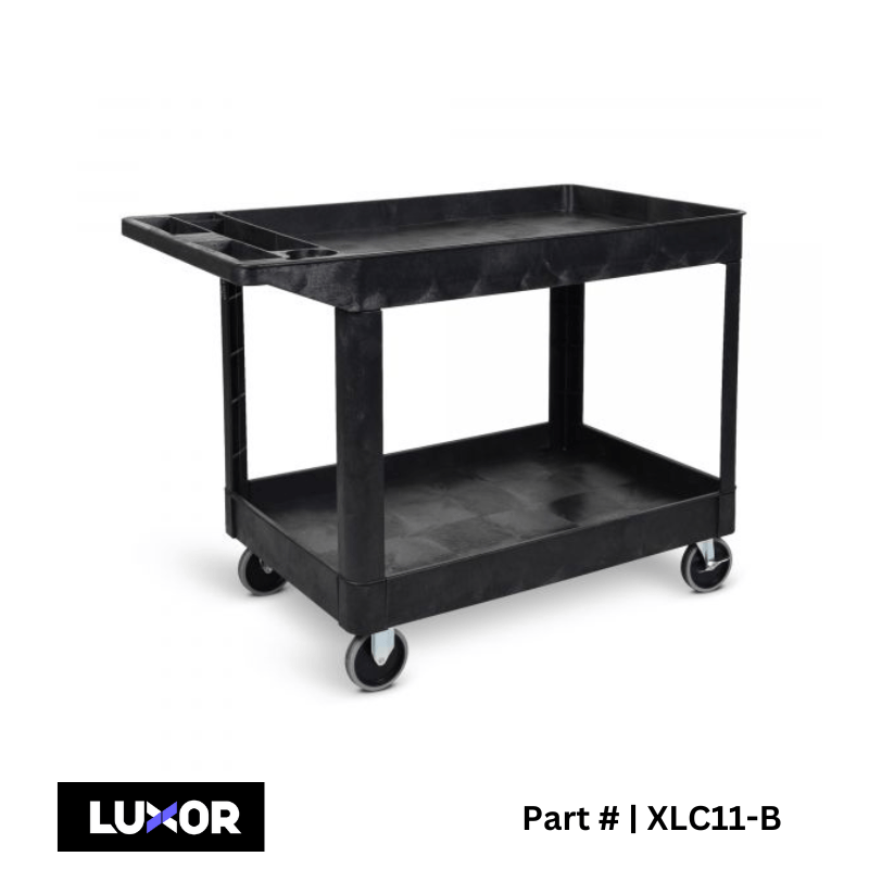 Two-Shelf Heavy-Duty Utility Cart - Black