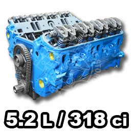 5.2 L 318 CID - Long Block Model - Inboard Engine - Remanufactured