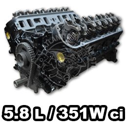 5.8 L 351 W CID - Long Block Model - Inboard Engine - Remanufactured