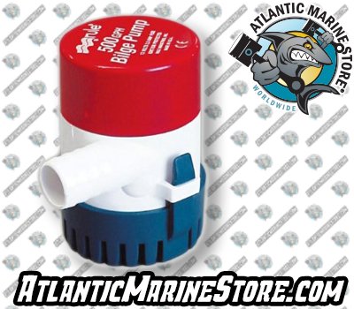 500 GPH Bilge Pump (Non-Auto, 12V, 3/4" Hose)