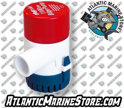 1100 GPH Bilge Pump (Non-Auto, 12V, 1 1/8" Hose)