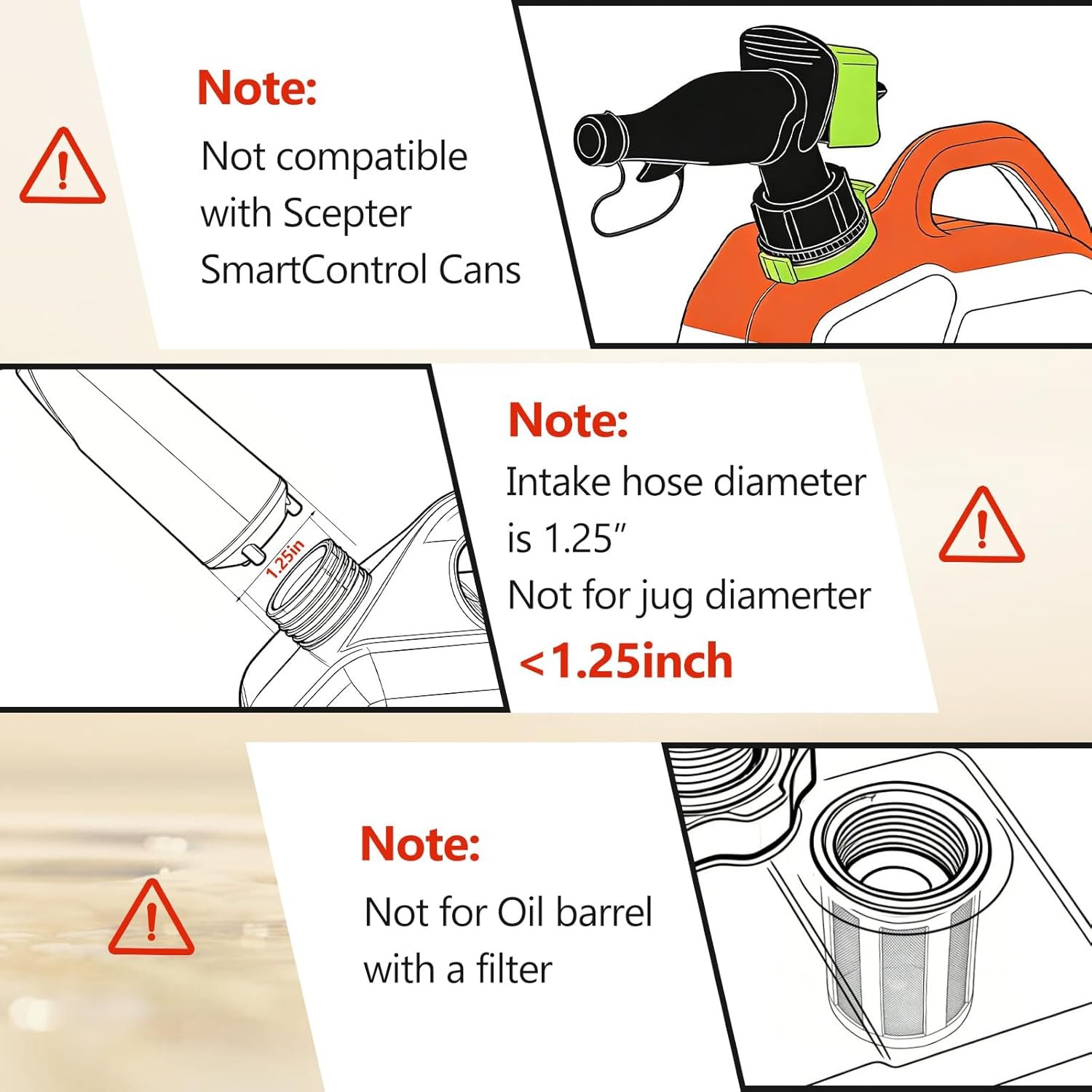 5GPM Cordless Fuel Transfer Pump,Auto-Stop & Hand Nozzle, Compatible with DeWalt 20V & Milwaukee 18V Batteries, 51'' hose,Vertical Operated Gas Can Pump for Diesel, Gasoline (Battery Excluded) - Image 8