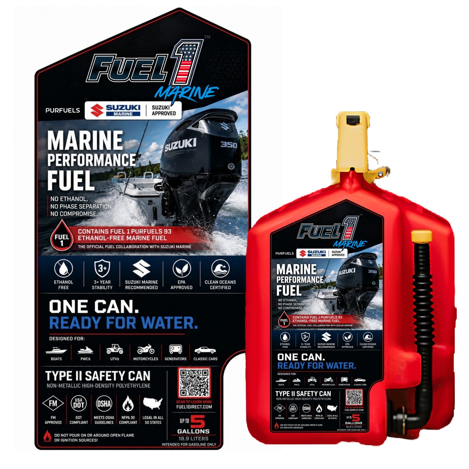 5 Gallon Gasoline Type II Safety Can (Suzuki Marine Dealer)