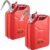 VEVOR Red Jerry Fuel Can 5.3 Gallon 2-Pack: Portable Gas Can with Flexible Spout